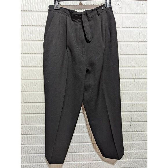 Hawksley & Wight Women's Black Solid Pure Wool Petite Dress Pants Size 10 - Picture 1 of 5
